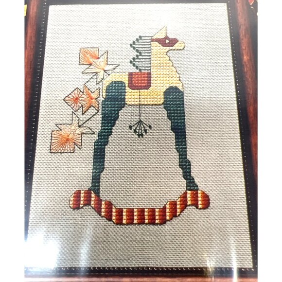 Rare Simply Old Fashion Rocking Horse Autumn Cross Stitch Pattern - Picture 1 of 4